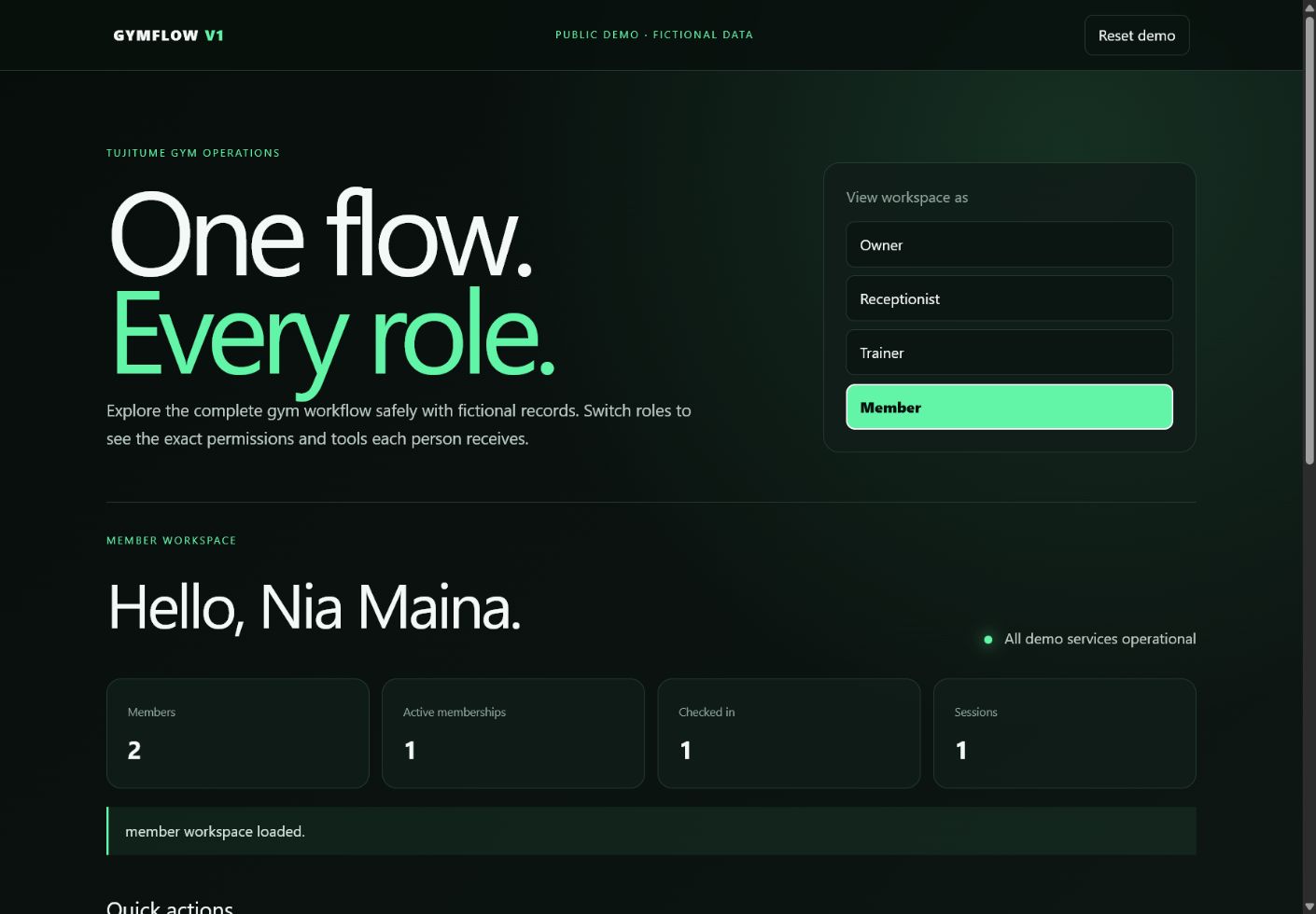Member workspace